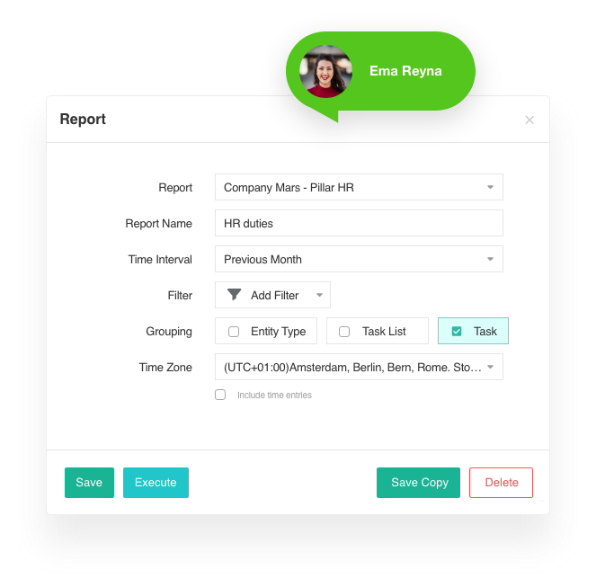 Time tracking report
